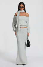Adele Top - Light Grey Marl