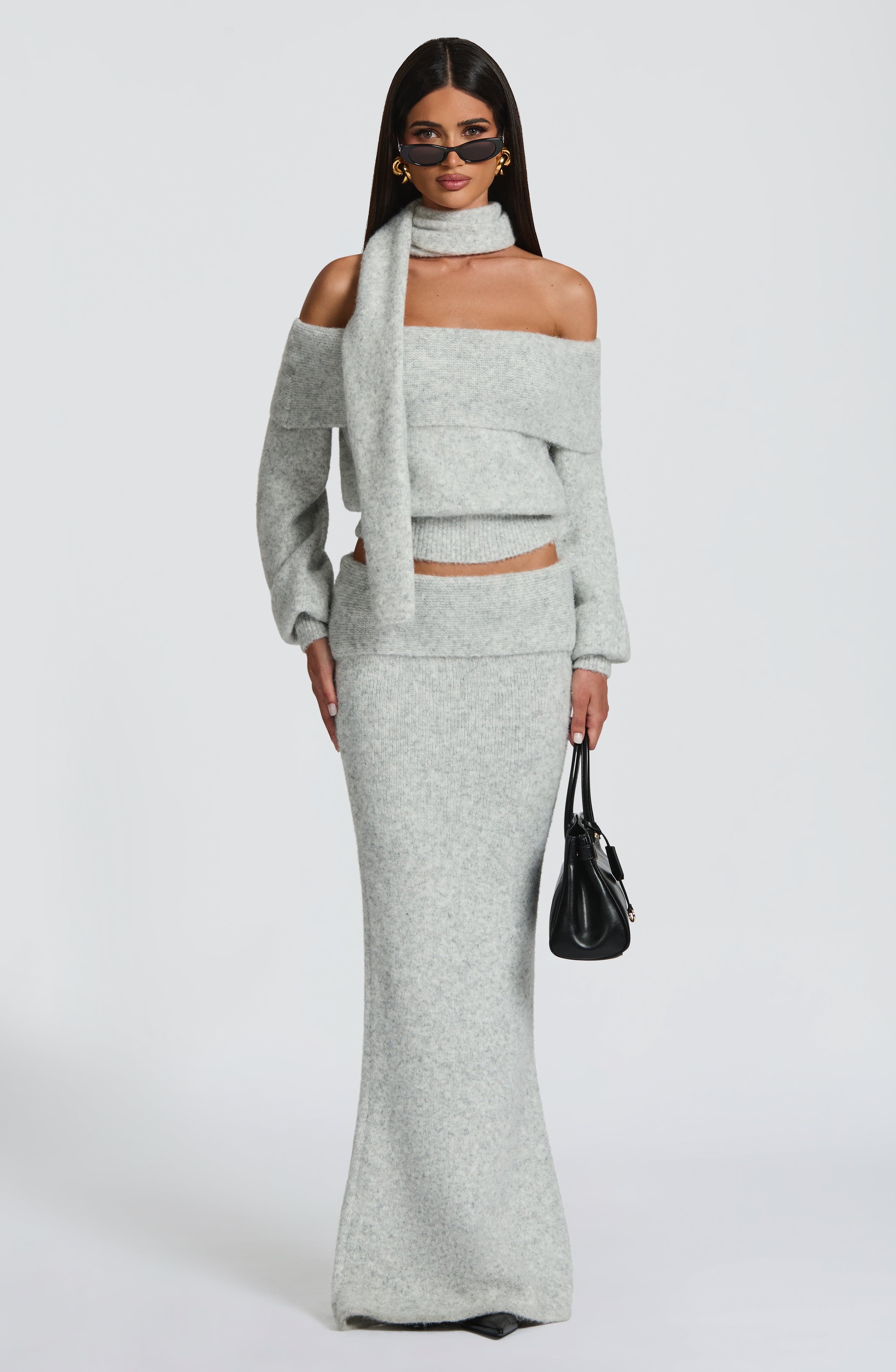 Adele Top - Light Grey Marl