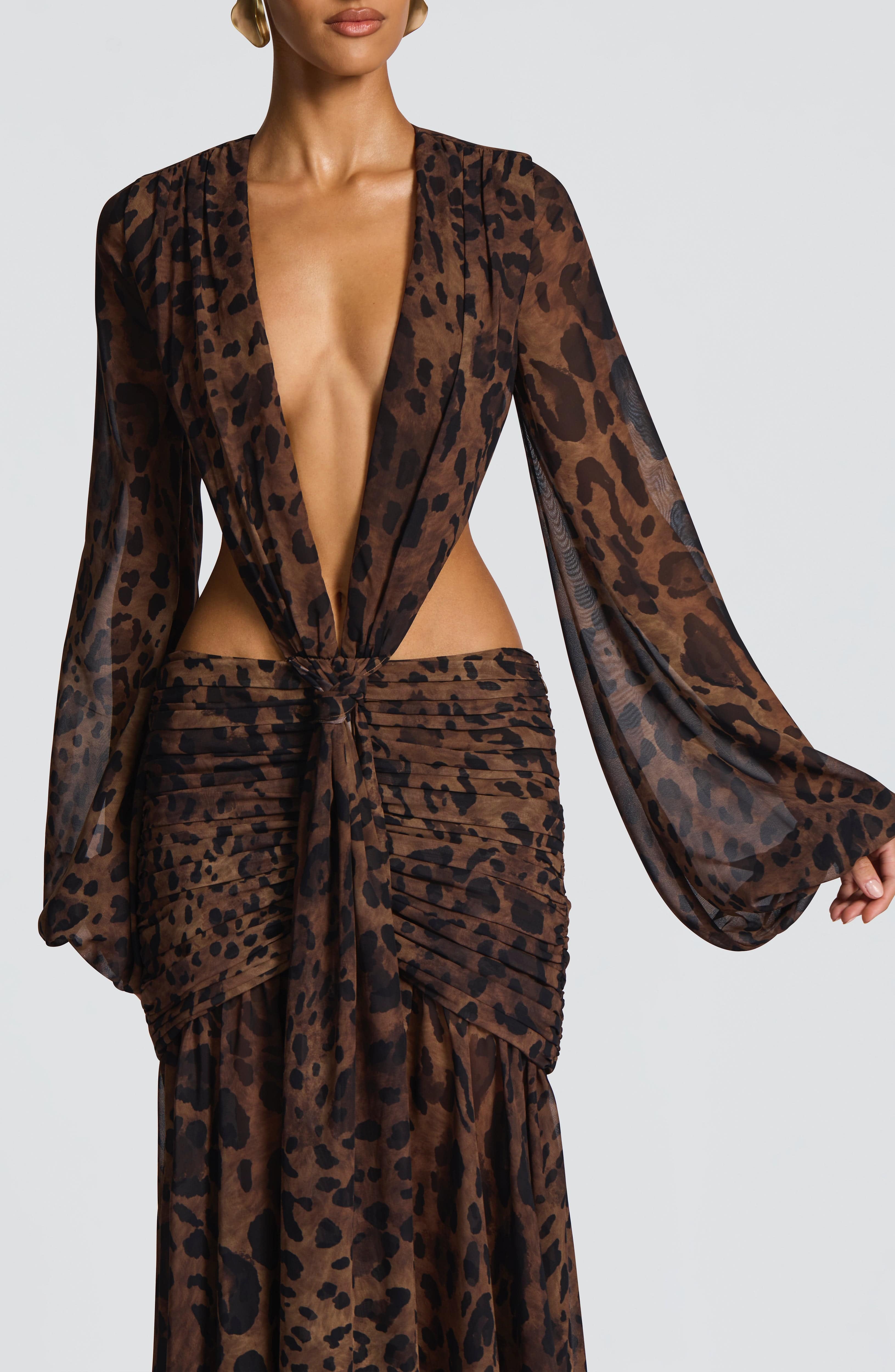 Bella Maxi Dress - Leopard Print