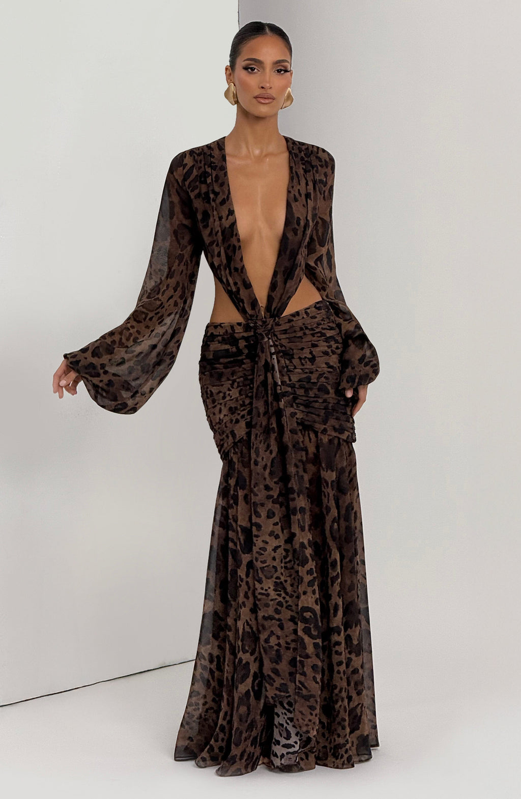 Bella Maxi Dress - Leopard Print