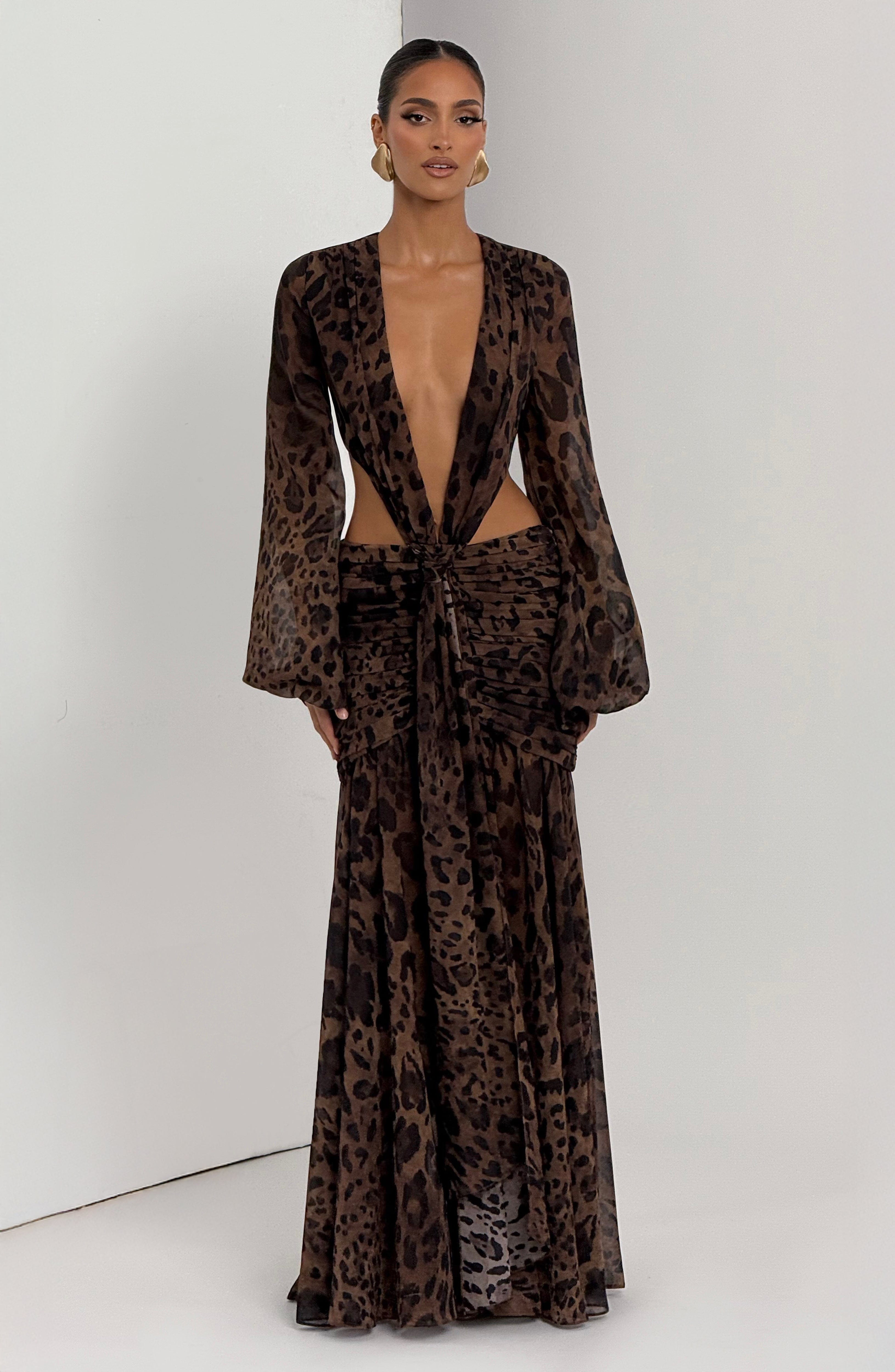 Bella Maxi Dress - Leopard Print