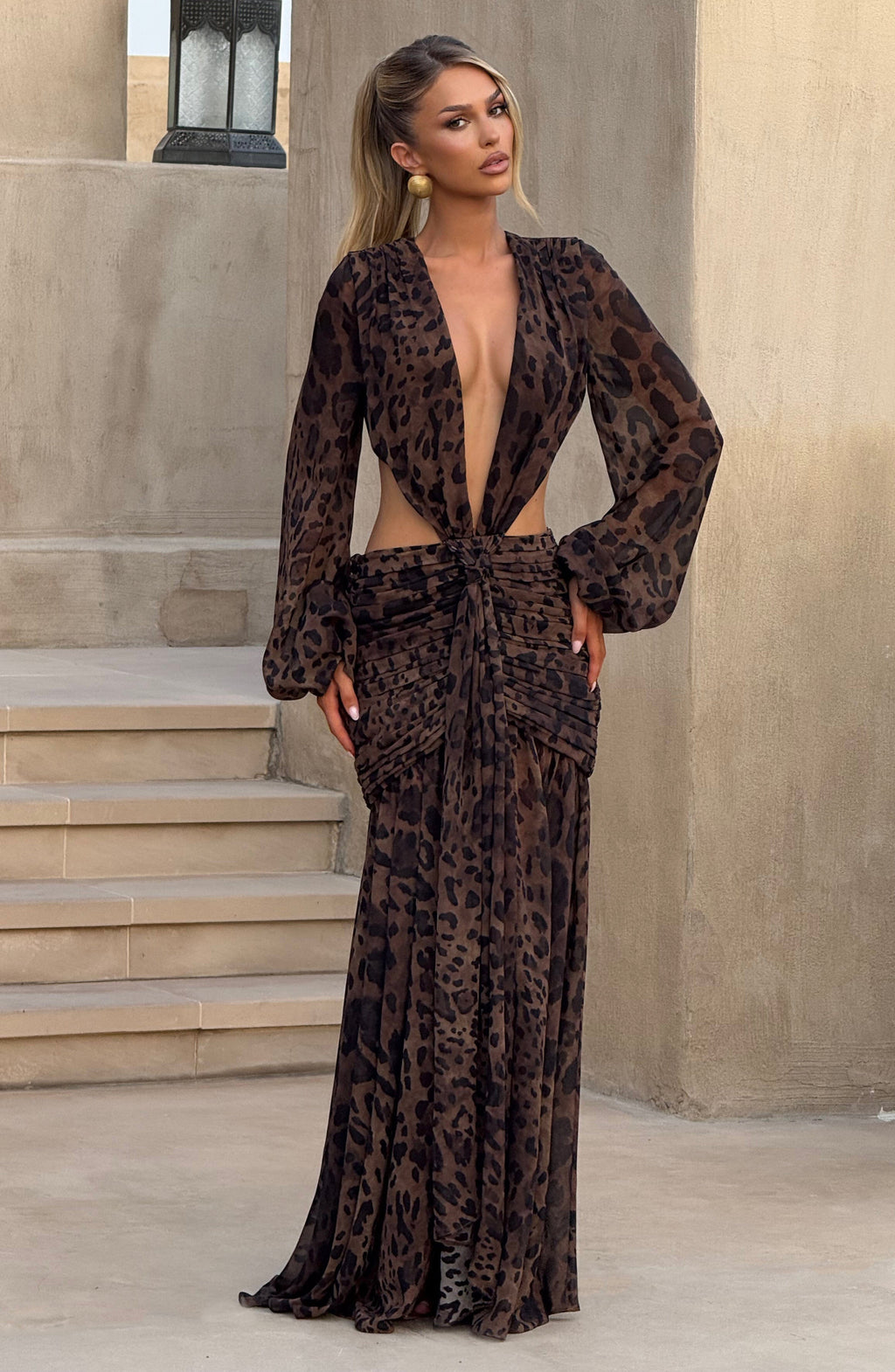 Bella Maxi Dress - Leopard Print