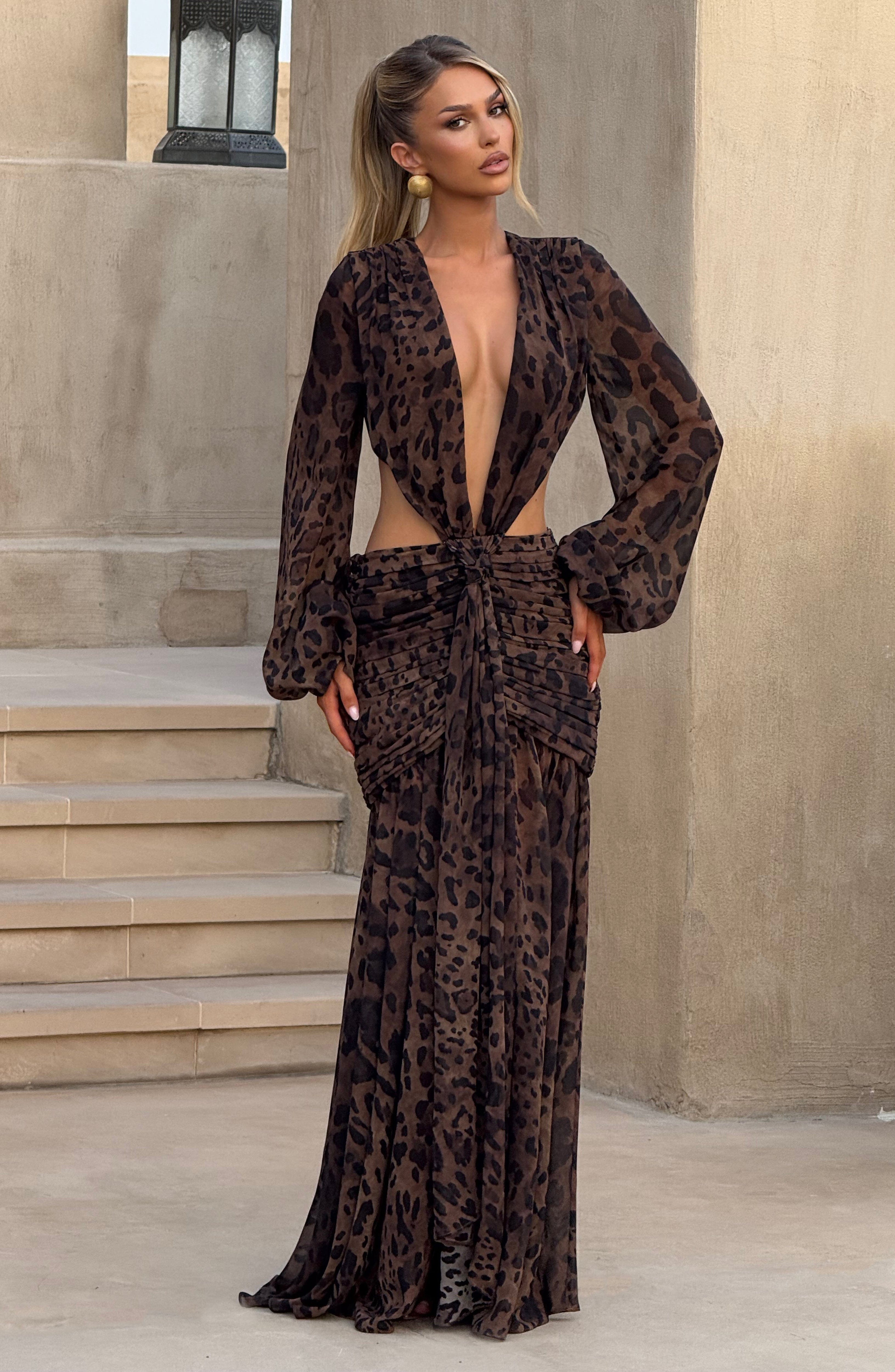 Bella Maxi Dress - Leopard Print