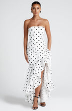Savannah Maxi Dress - Black Polka Dot Print