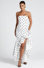 Savannah Maxi Dress - Black Polka Dot Print