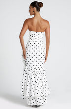 Savannah Maxi Dress - Black Polka Dot Print