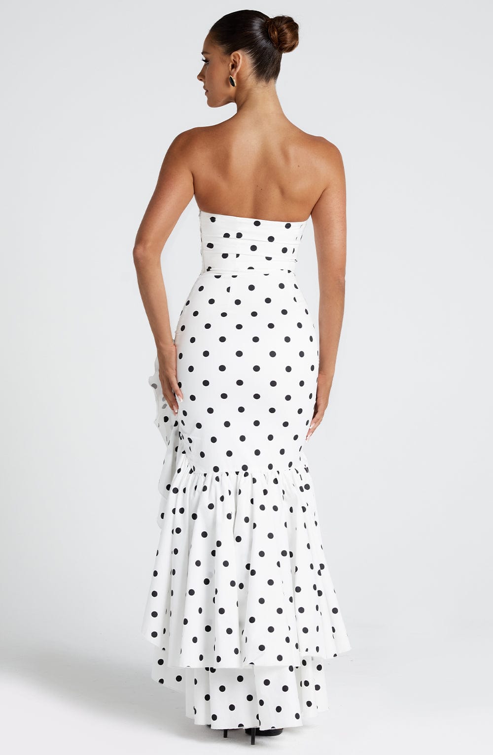 Savannah Maxi Dress - Black Polka Dot Print