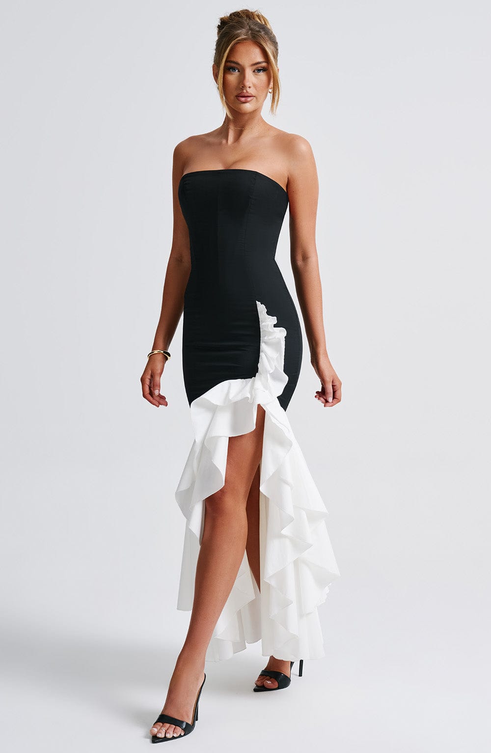 Savannah Maxi Dress - Black/White
