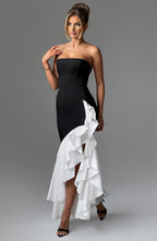 Savannah Maxi Dress - Black/White