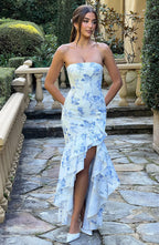Gemma Maxi Dress - Blue Floral Print