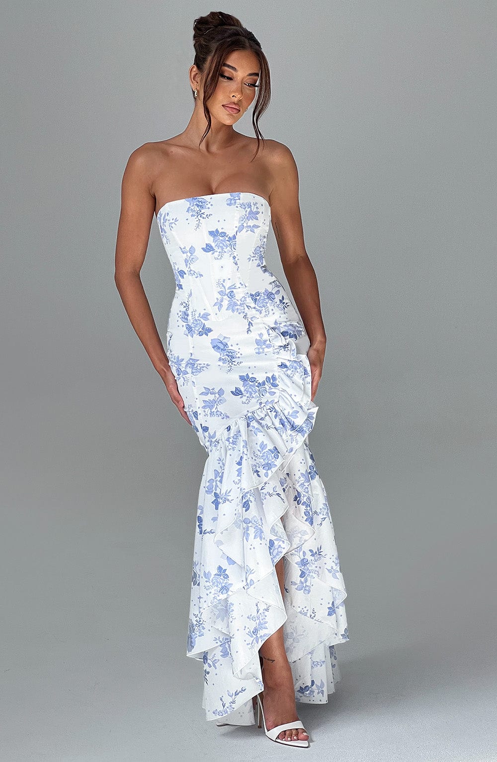 Gemma Maxi Dress - Blue Floral Print