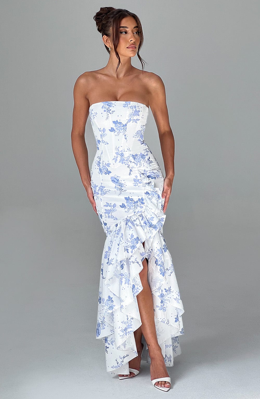 Gemma Maxi Dress - Blue Floral Print