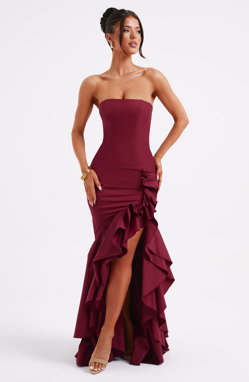 Savannah Maxi Dress - Burgundy