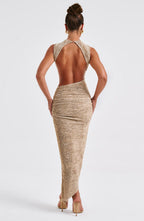 Emma Midi Dress - Beige