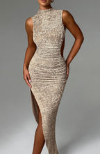 Emma Midi Dress - Beige