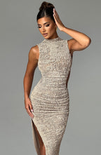 Emma Midi Dress - Beige