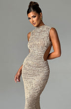 Emma Midi Dress - Beige
