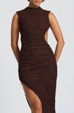 Emma Midi Dress - Plum Brown