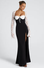 Jasmine Maxi Dress - Black/White