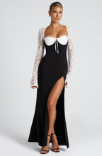 Jasmine Maxi Dress - Black/White