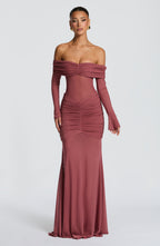 Gabriela Maxi Dress - Rose Brown