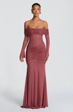 Gabriela Maxi Dress - Rose Brown