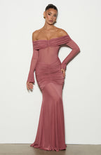 Gabriela Maxi Dress - Rose Brown