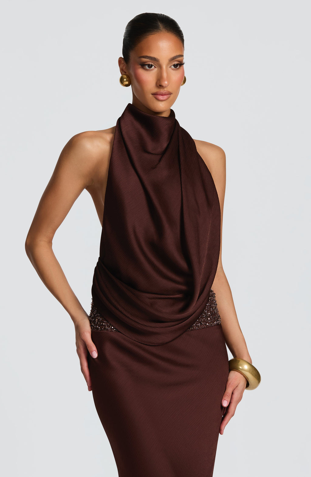 Gracie Maxi Dress - Plum Brown