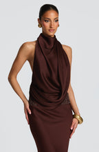 Gracie Maxi Dress - Plum Brown