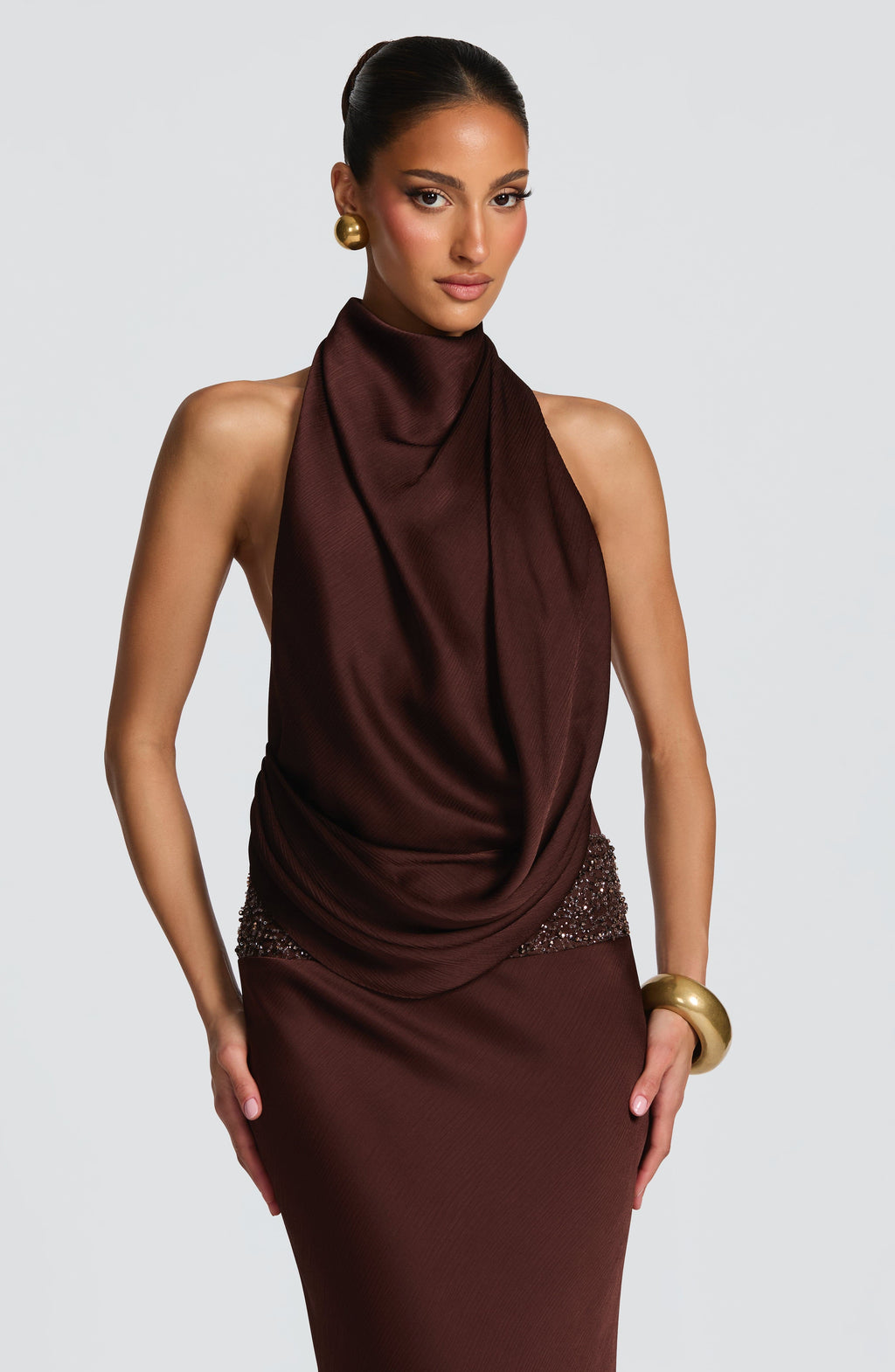 Gracie Maxi Dress - Plum Brown