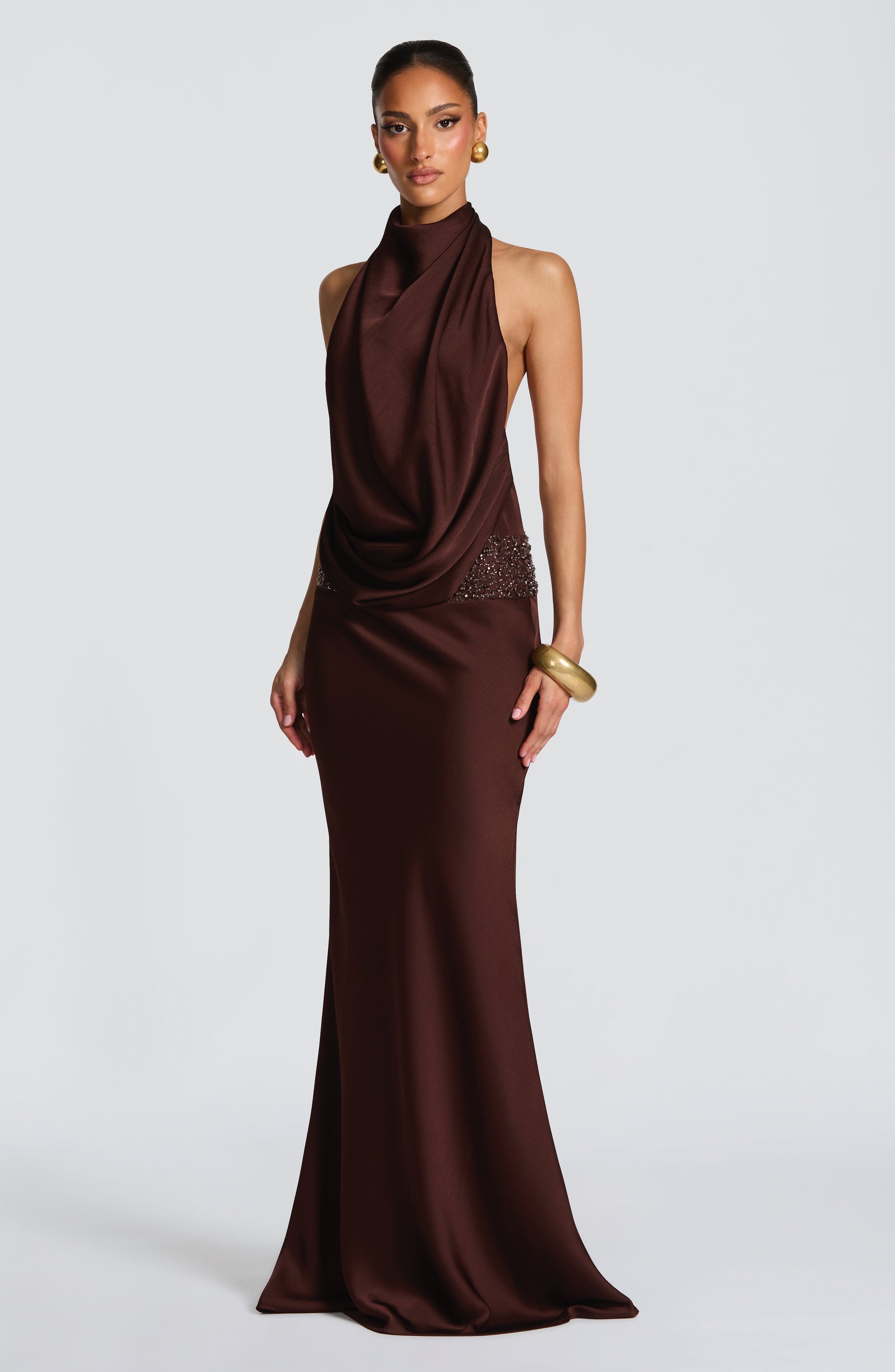 Gracie Maxi Dress - Plum Brown