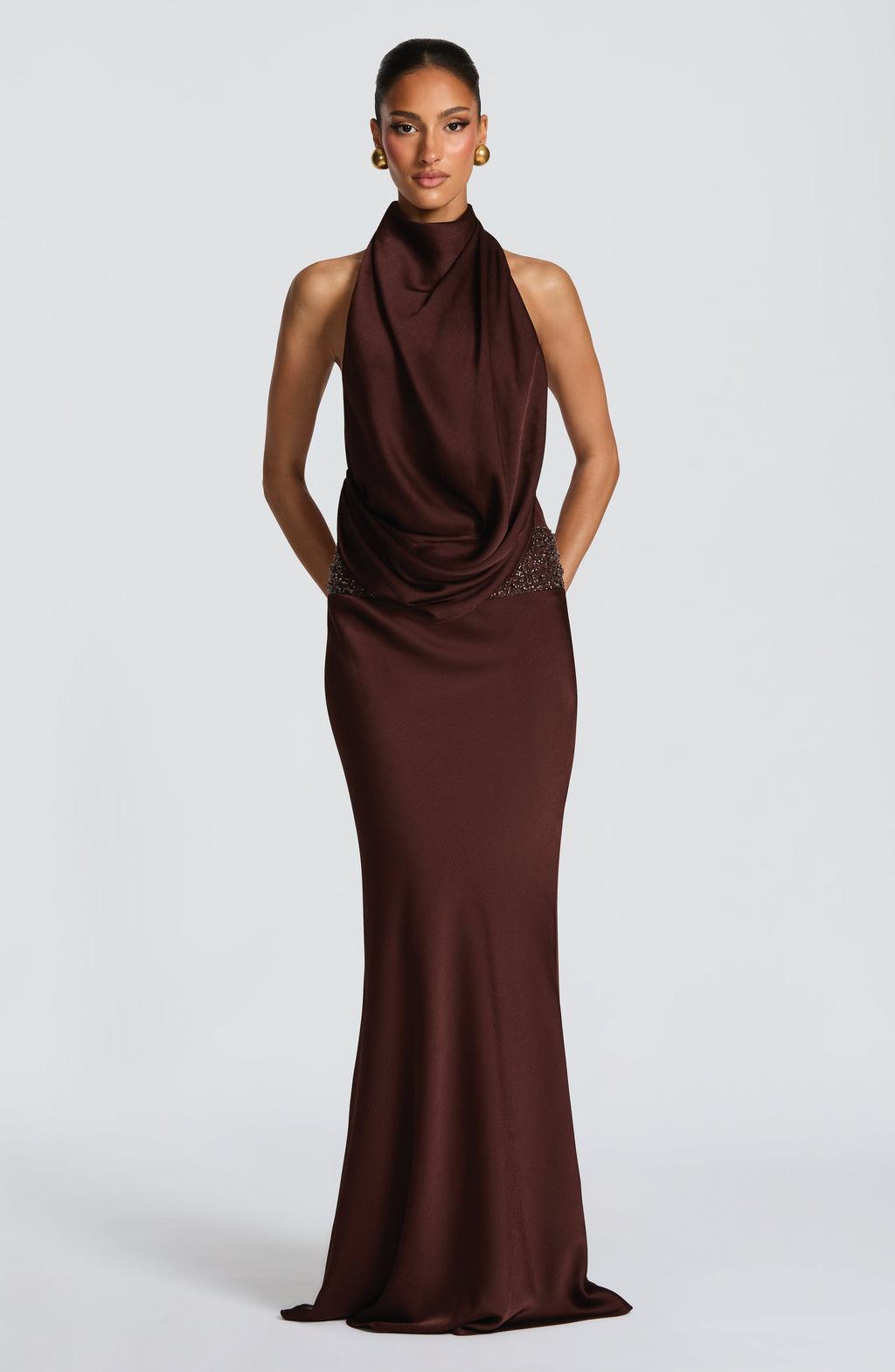 Gracie Maxi Dress - Plum Brown