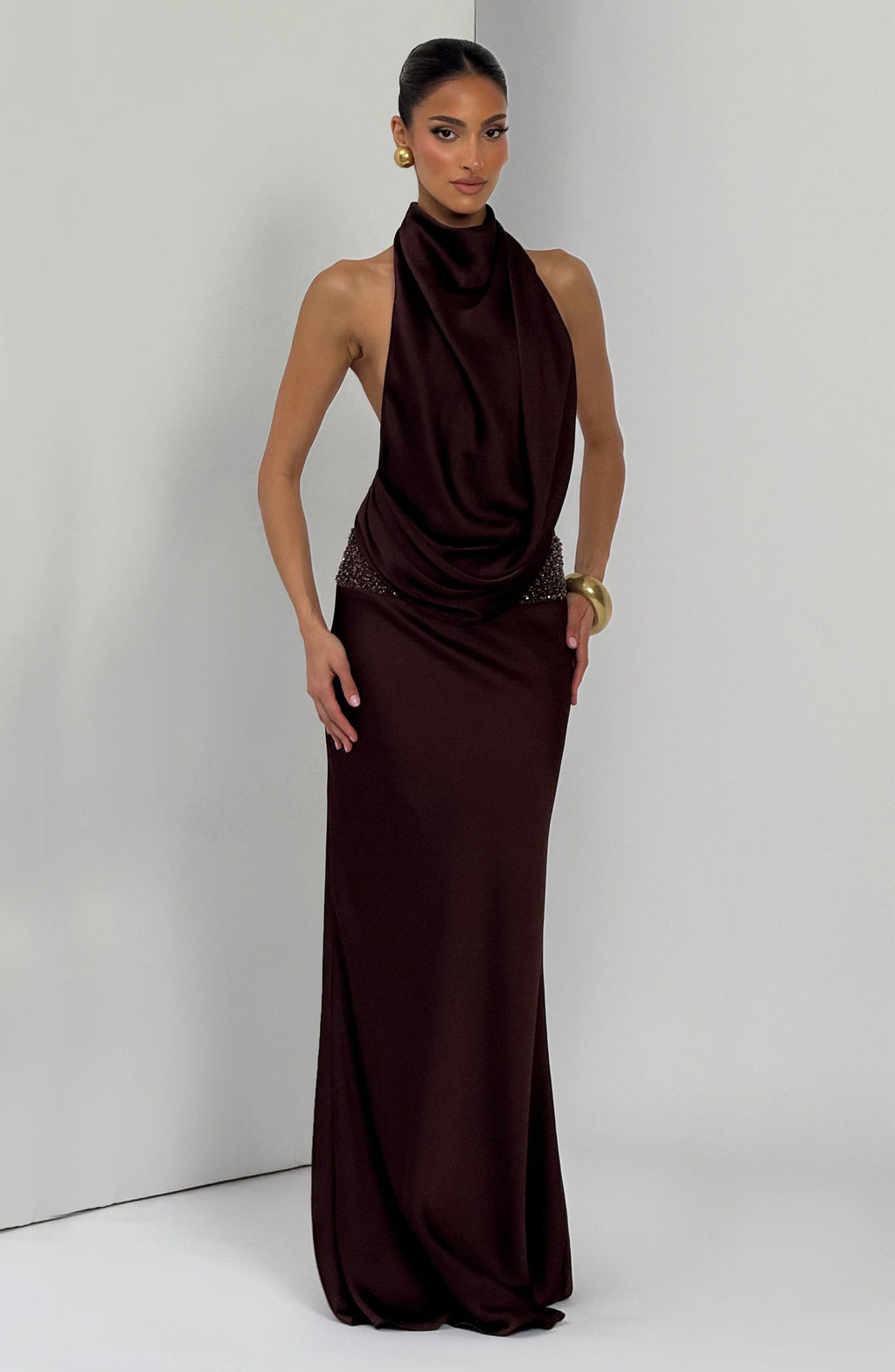 Gracie Maxi Dress - Plum Brown