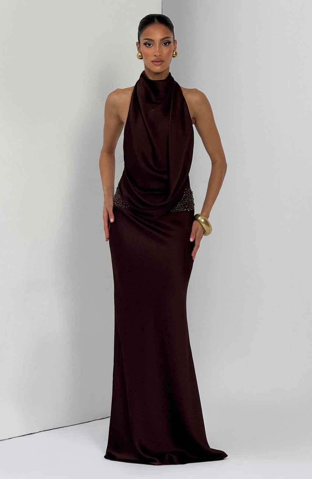 Gracie Maxi Dress - Plum Brown