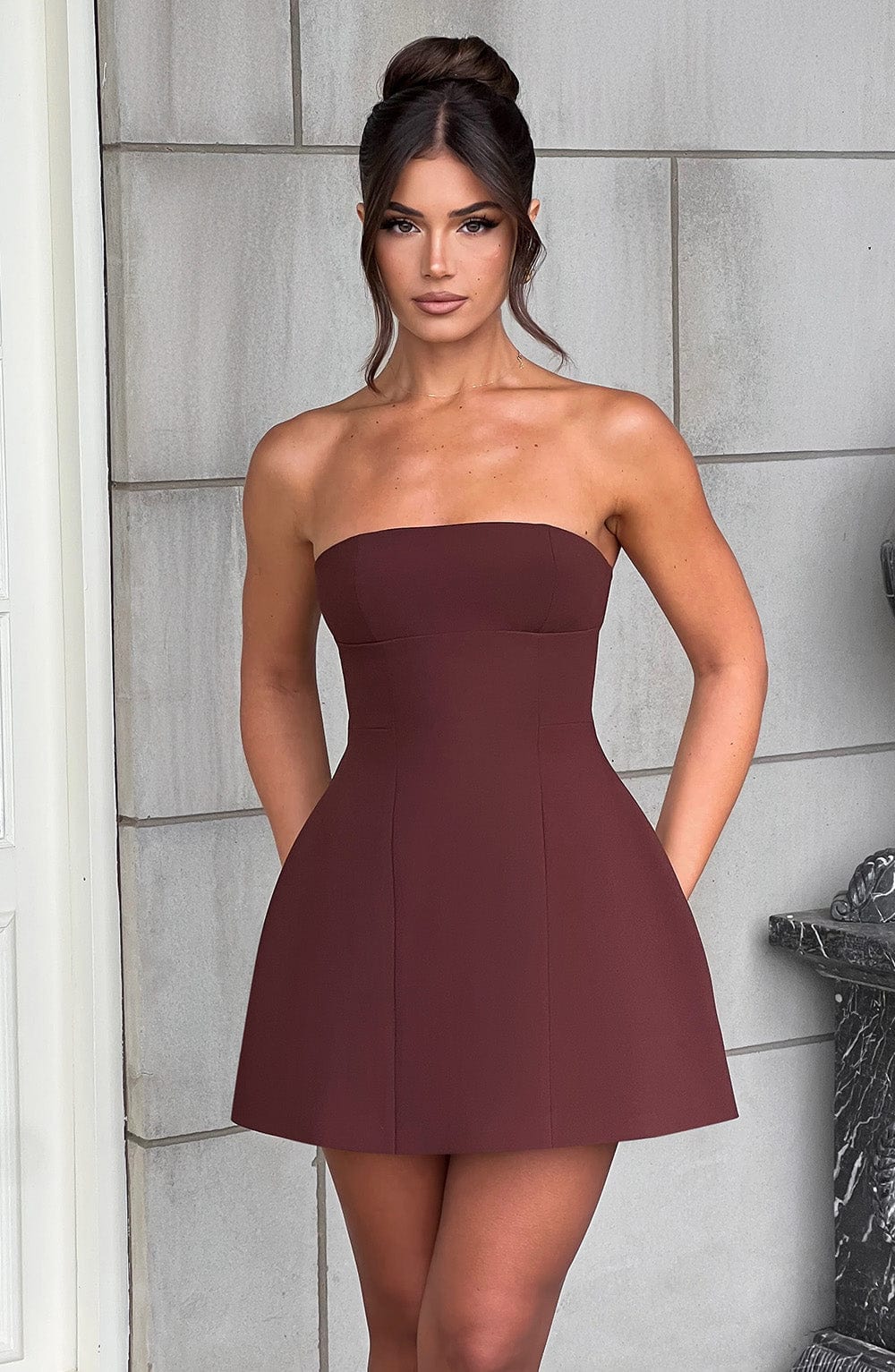 Rosie Mini Dress - Brown