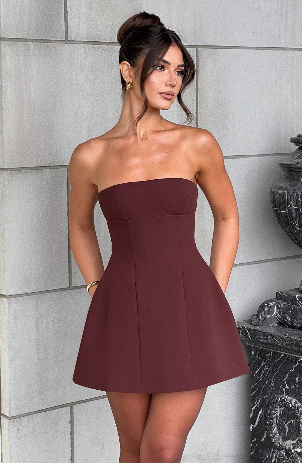 Rosie Mini Dress - Brown