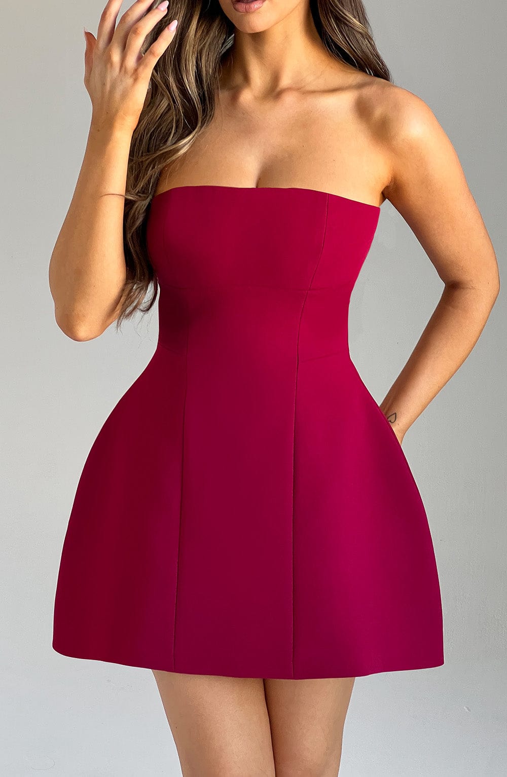 Rosie Mini Dress - Wine