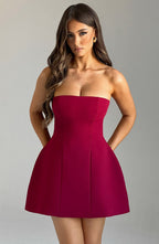 Rosie Mini Dress - Wine