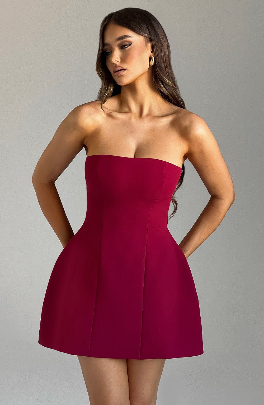 Rosie Mini Dress - Wine