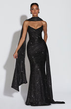 Rita Maxi Dress - Black Sparkle
