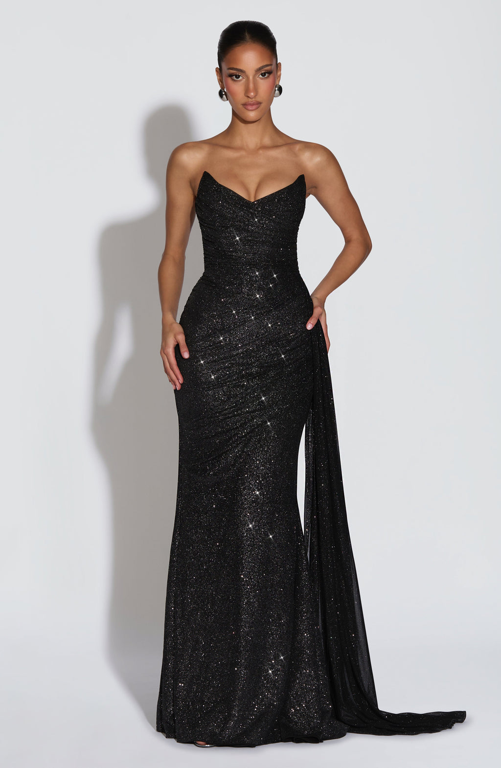 Rita Maxi Dress - Black Sparkle