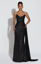 Rita Maxi Dress - Black Sparkle