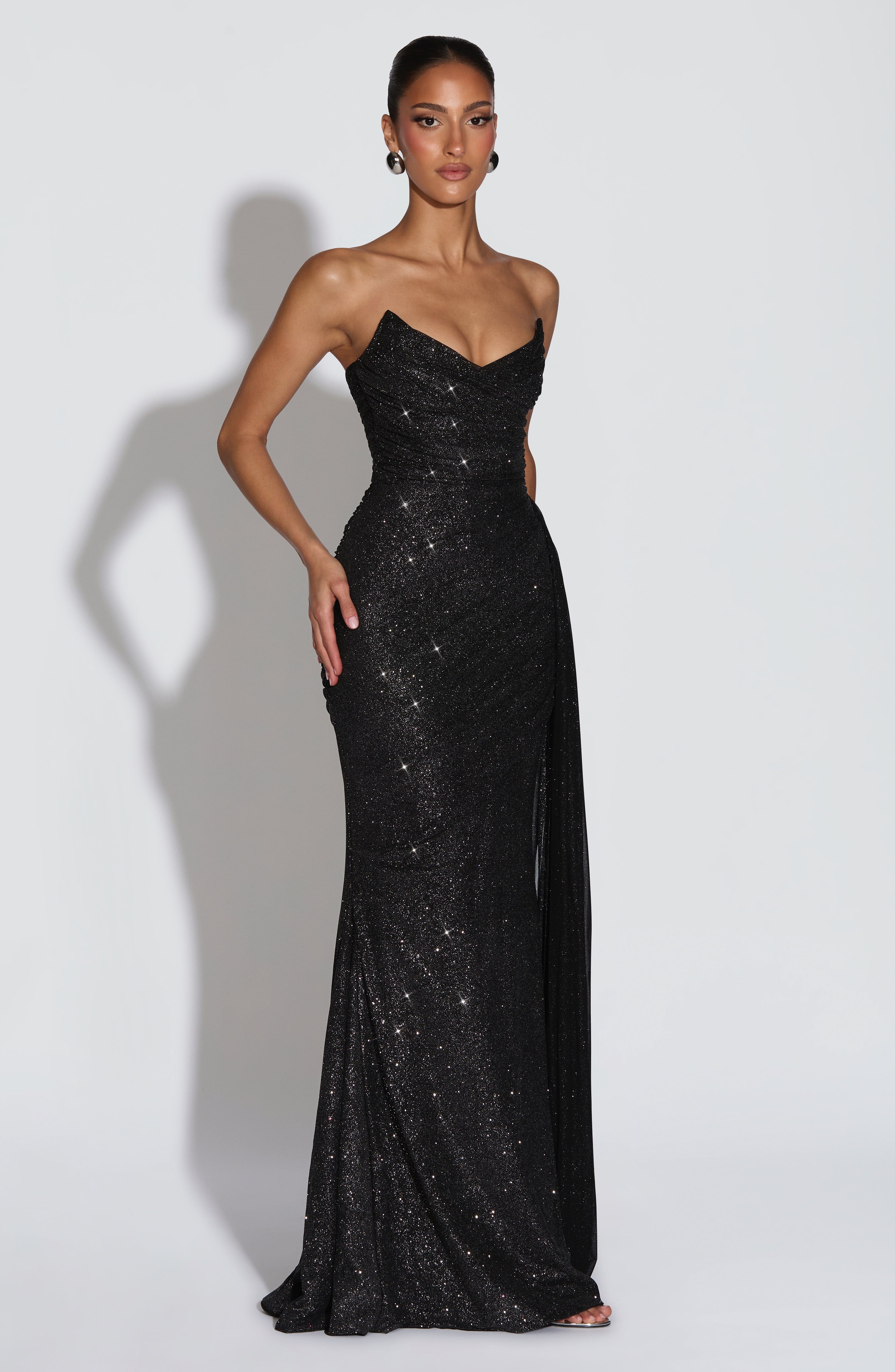 Rita Maxi Dress - Black Sparkle