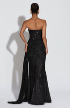Rita Maxi Dress - Black Sparkle