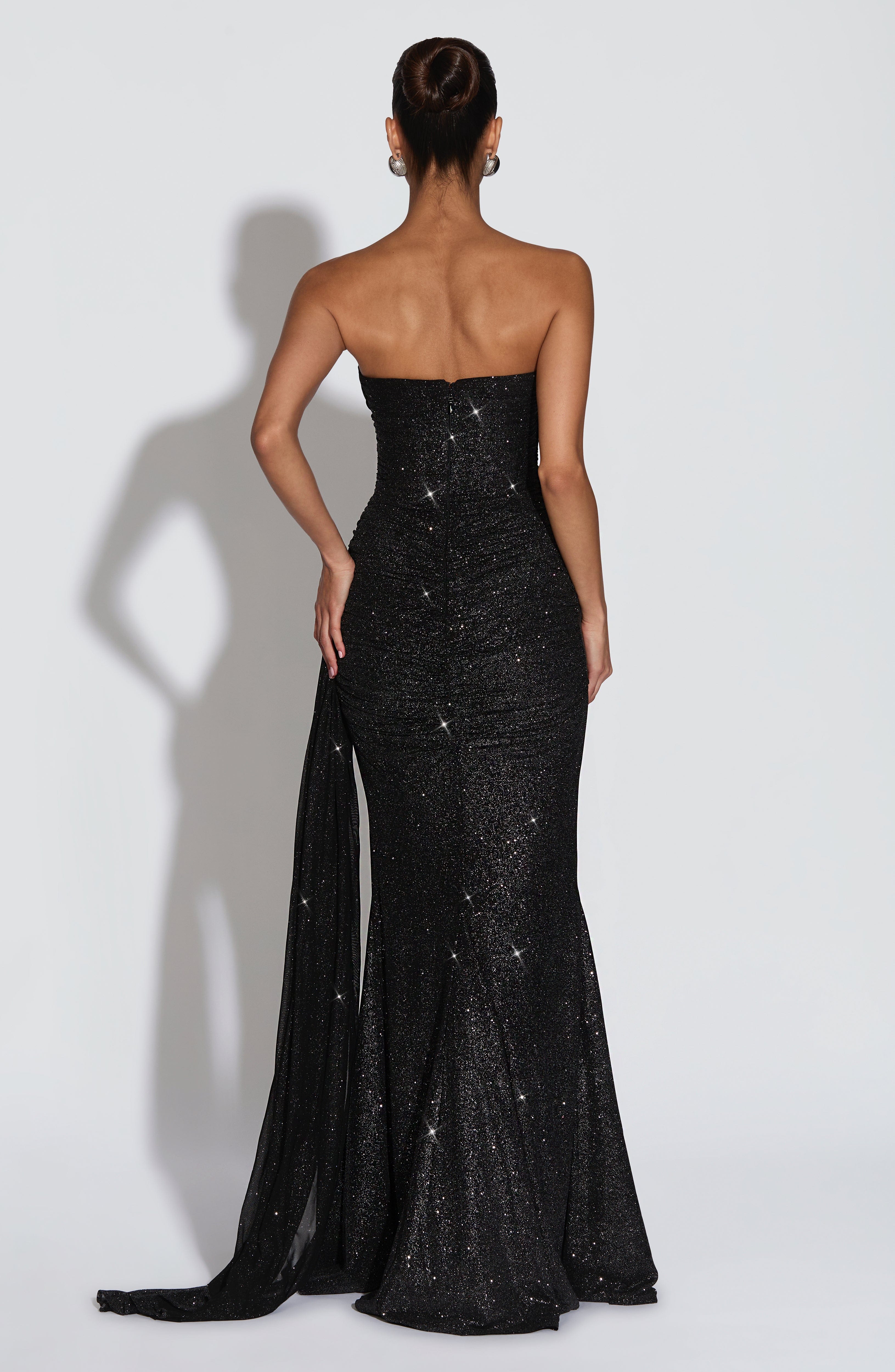 Rita Maxi Dress - Black Sparkle