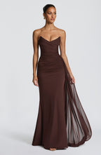 Rita Maxi Dress - Plum Brown