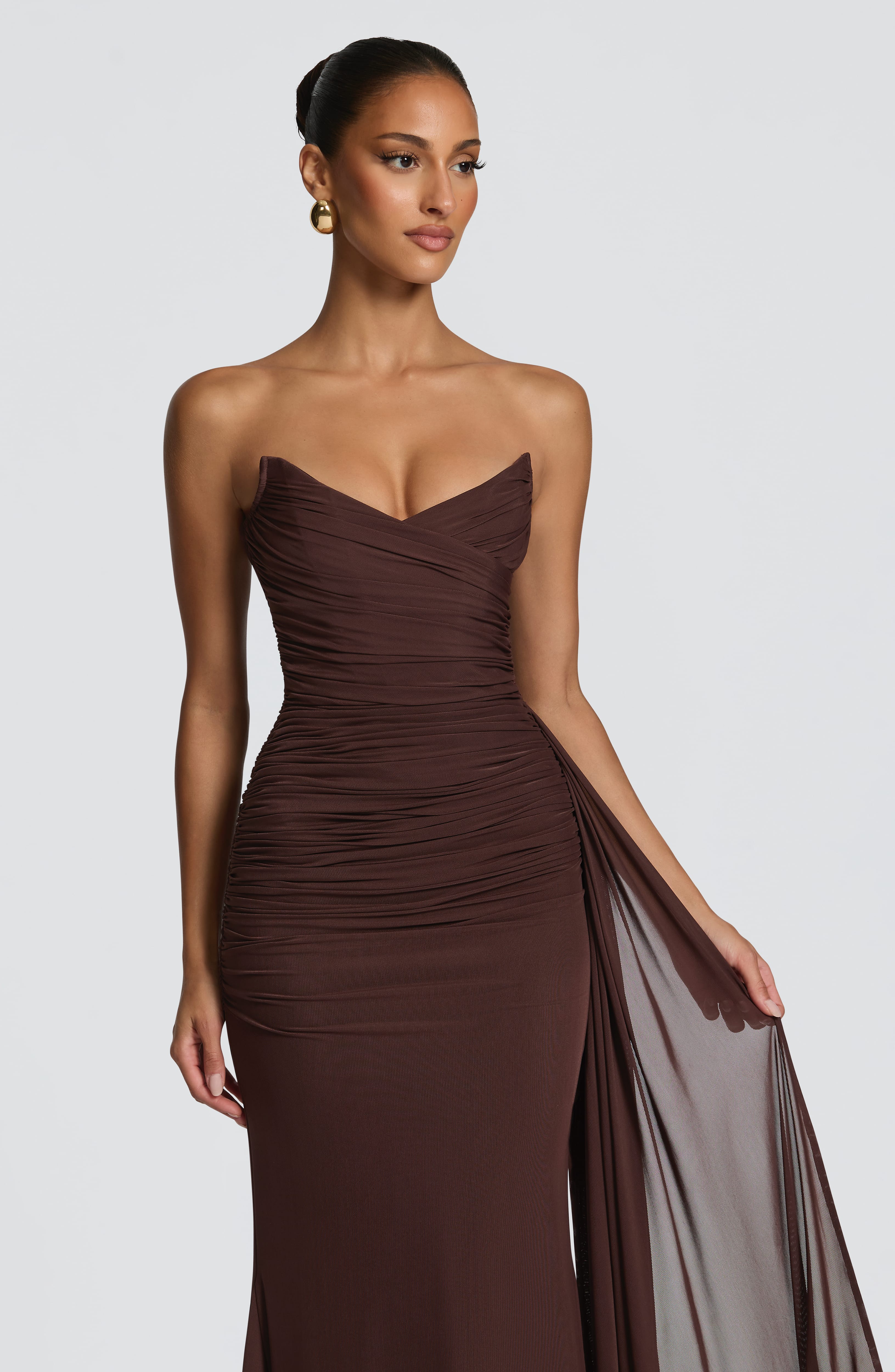 Rita Maxi Dress - Plum Brown