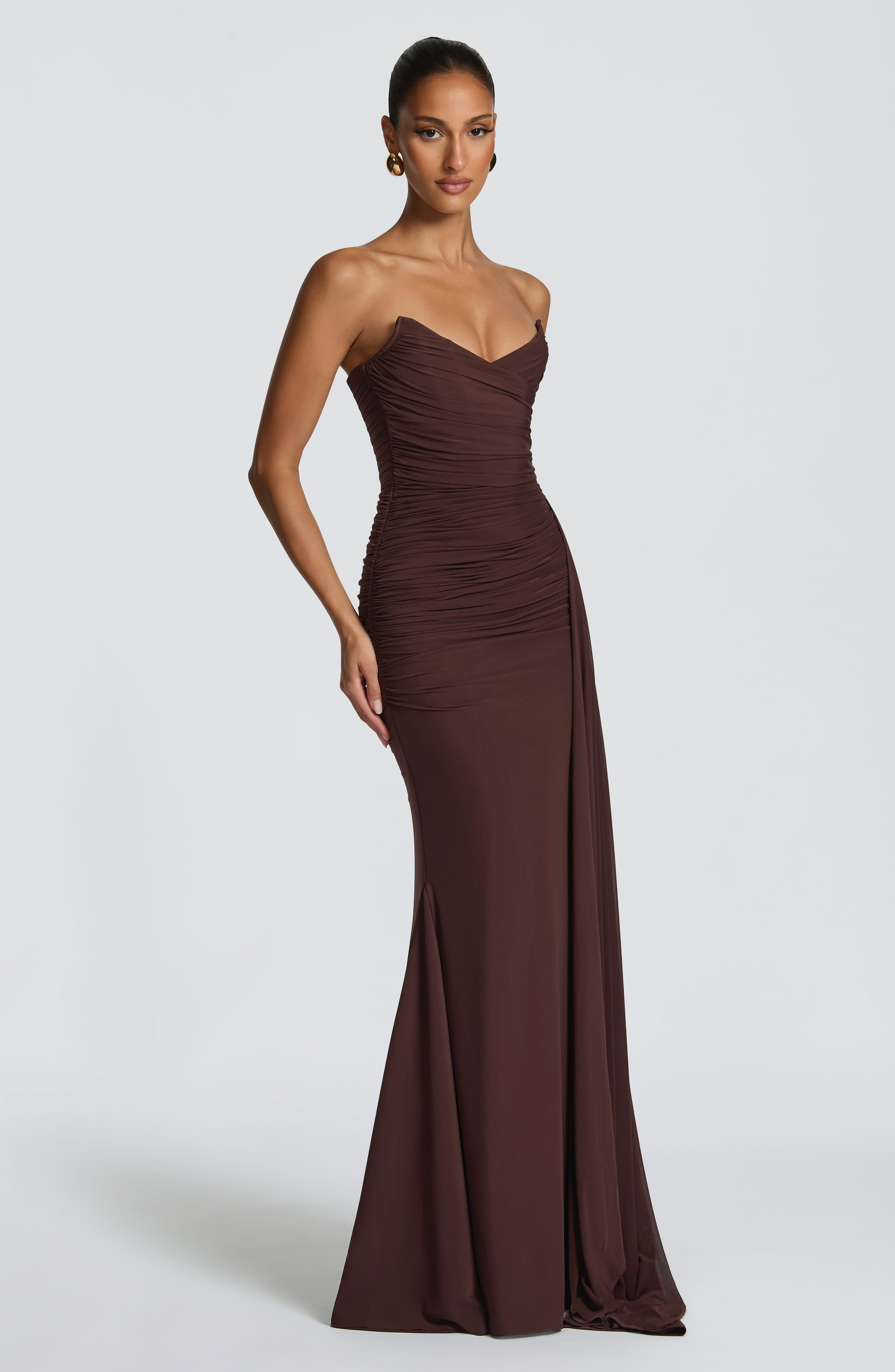 Rita Maxi Dress - Plum Brown