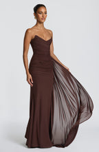Rita Maxi Dress - Plum Brown