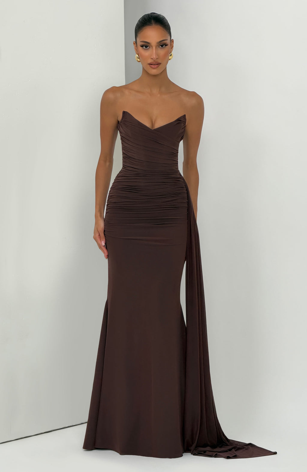 Rita Maxi Dress - Plum Brown